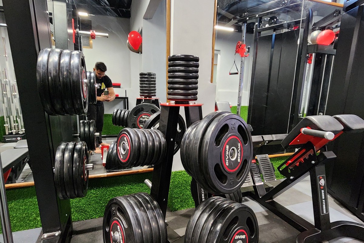 Heavy Olympic Bumper Plates Tree and Hyperextension Bench