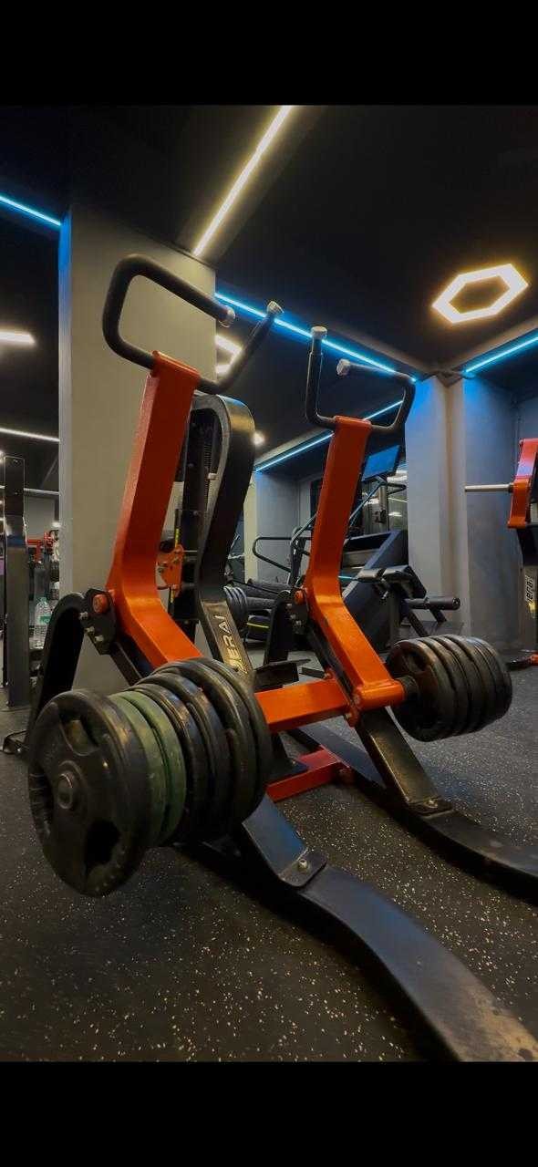 BODY POWER GYM Plate-Loaded Lever Row & Hexagon Lighting