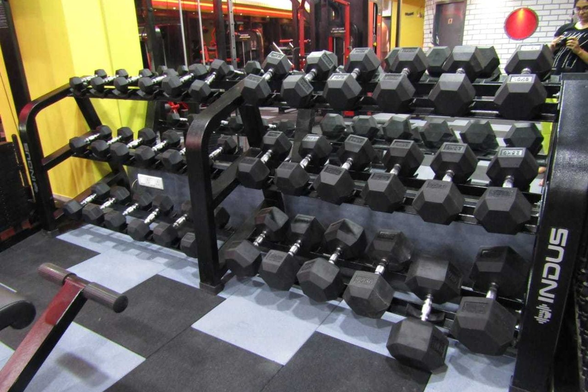 Indus Heavy Multi-Tier Hex Dumbbell Racks and Free Weight Bays