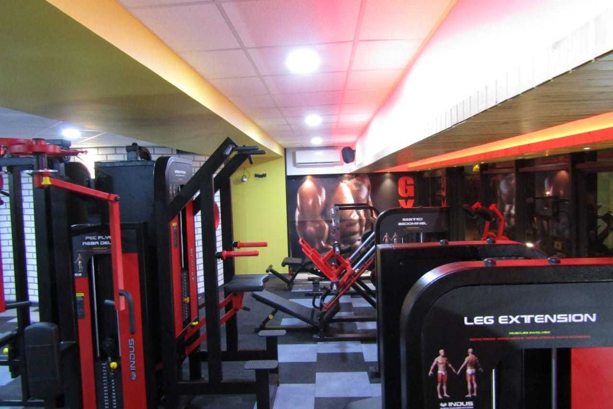 Indus Selectorized Leg Extension and Seated Chest Press with Ambient Lighting
