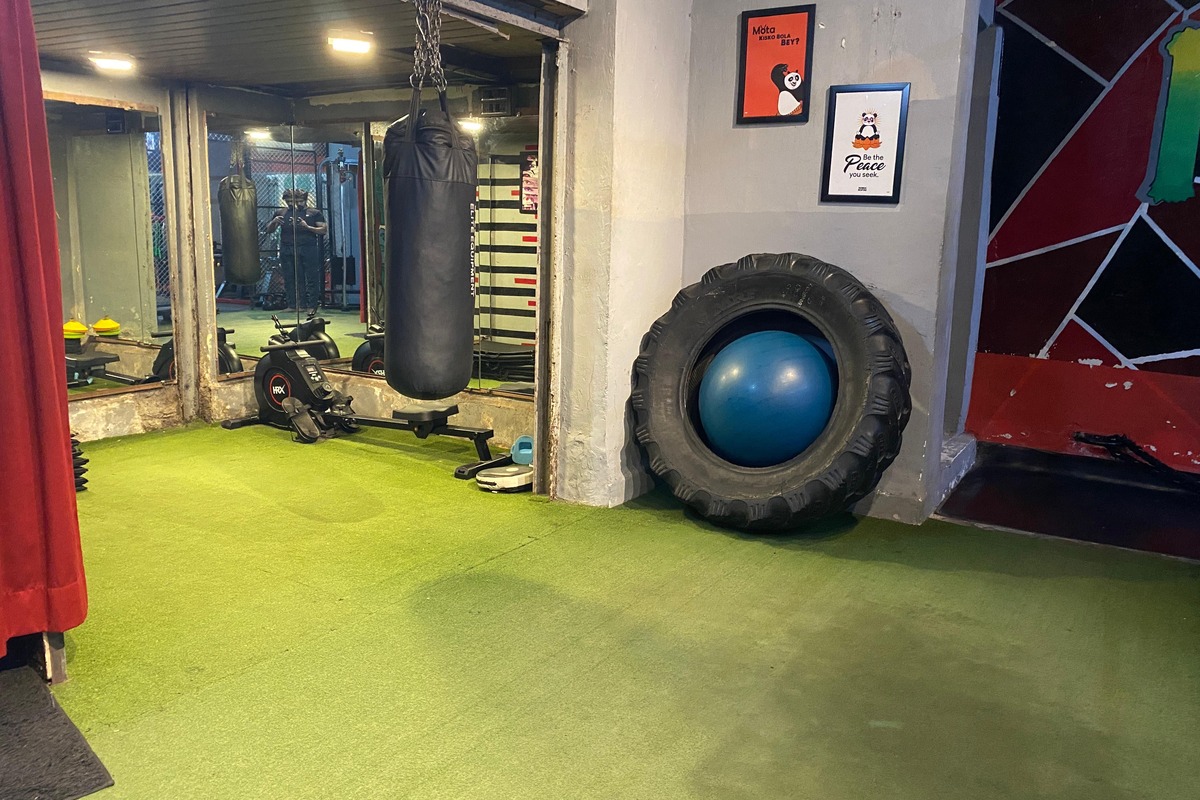 Heavy Punching Bag, Concept Rower, Tire and Functional Green Turf