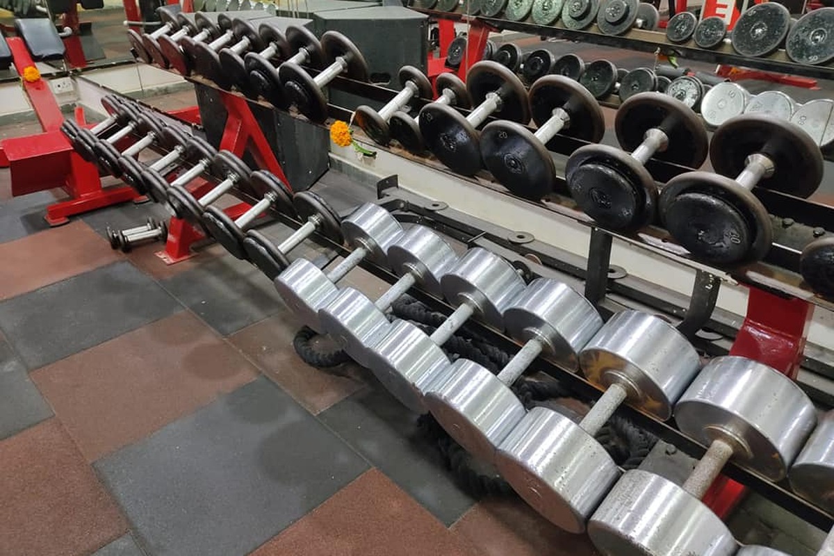 Heavy Solid Steel Chrome Dumbbell Racks and Free Weights