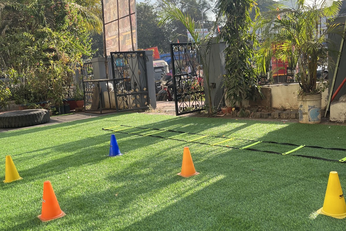 Outdoor Functional HIIT Turf with Agility Ladders, Cones and Tires