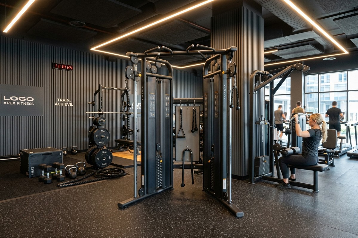 The Muscle Factory Cable Crossover & Strength Stations