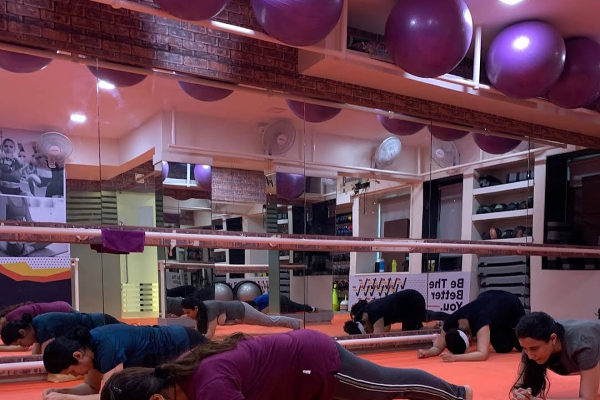 Studio Mirrors, Stability Balls and Warm Recessed Lighting